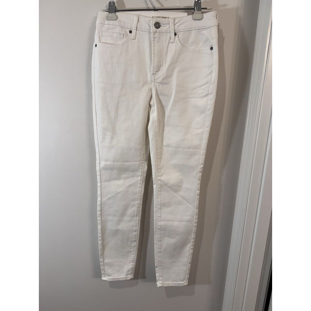 Chico's NWT Women's Fly Front Skinny‎ Ankle Jeans No Stain White Size 0R/00R